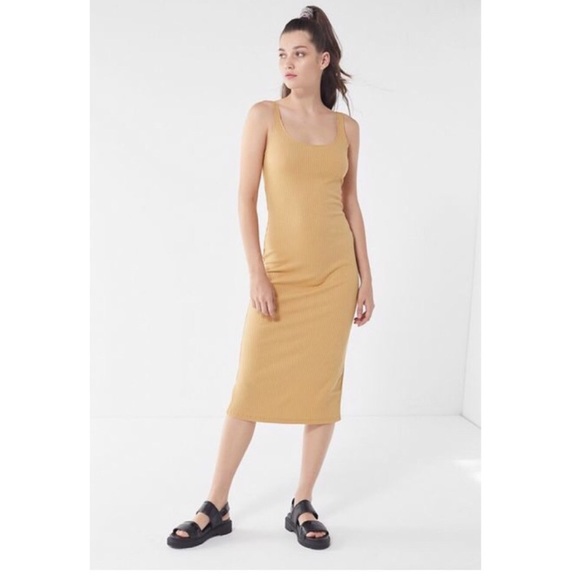 Urban Outfitters Dresses & Skirts - Urban Outiftters yellow ribbed bodycon dress
